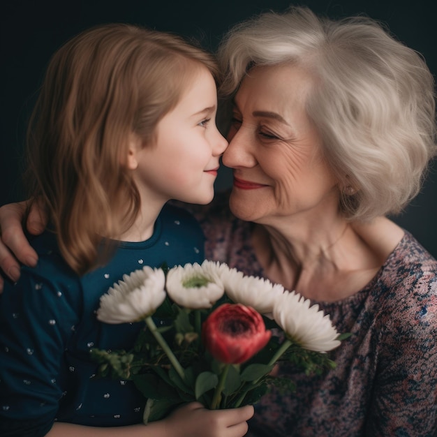 Mother and Daughter Smiling Portrait