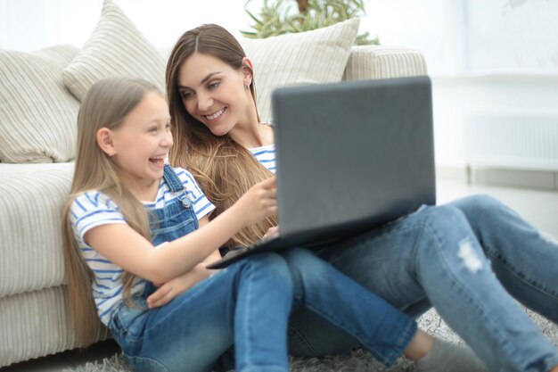 Mother and daughter spend their free time togetherpeople and technology