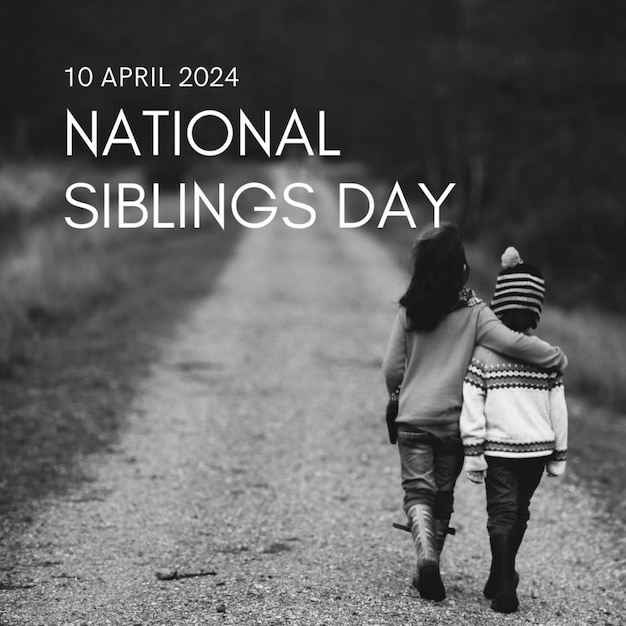 Photo a mother and daughter walking down a country road with the words quot national day quot on the botto