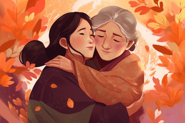 A Mother and Daughter39s Embrace Through the Seasons