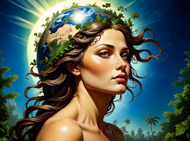 mother earth day concept artistic image of mother earth