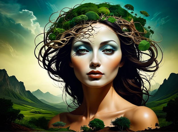 mother earth day concept artistic image of mother earth