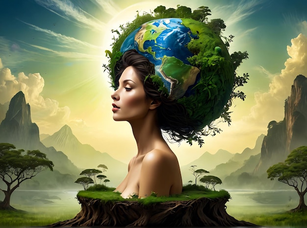 mother earth day concept artistic image of mother earth