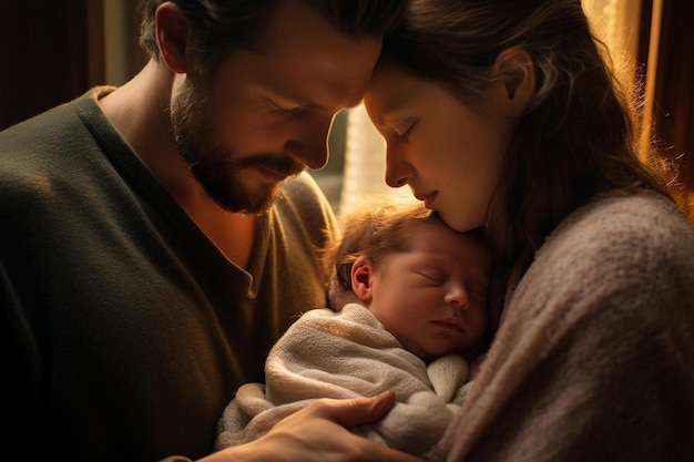 A mother and her baby are looking at the camera with the baby in her arms.