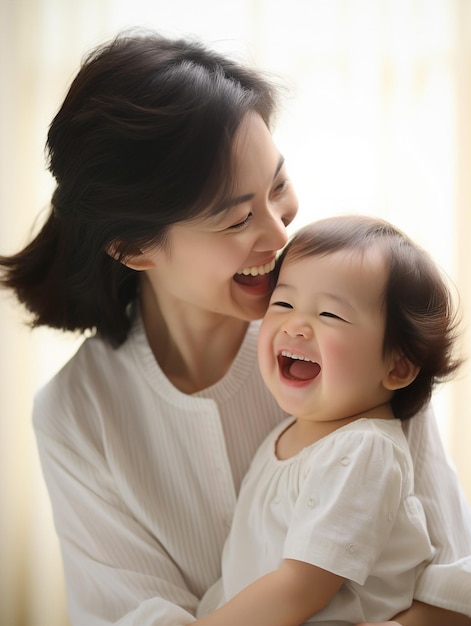 Mother and her daughter playing together at home