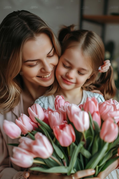 Mother and her familys kid happy moment