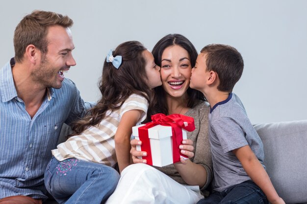 Mother holding a gift