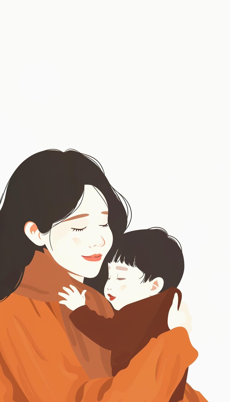 Photo 잠자는 아이 를 안고 있는 어머니