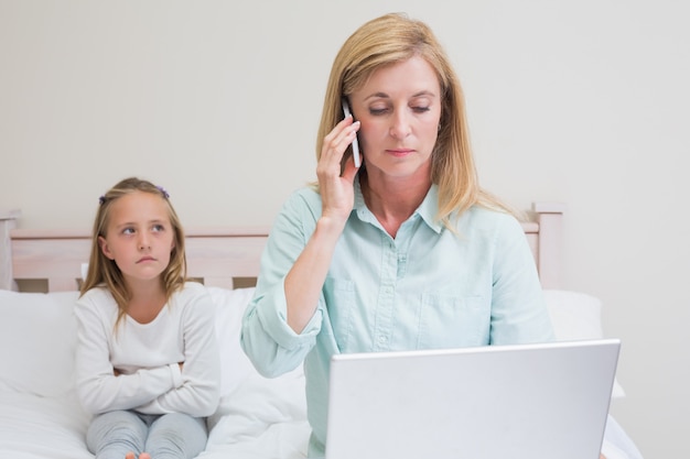 Mother ignoring her little girl 