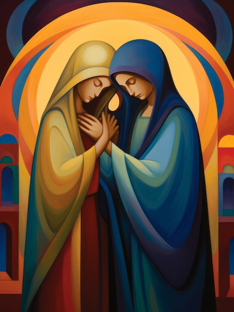 Mother Mary and Cousin Elizabeth Sacred Encounter