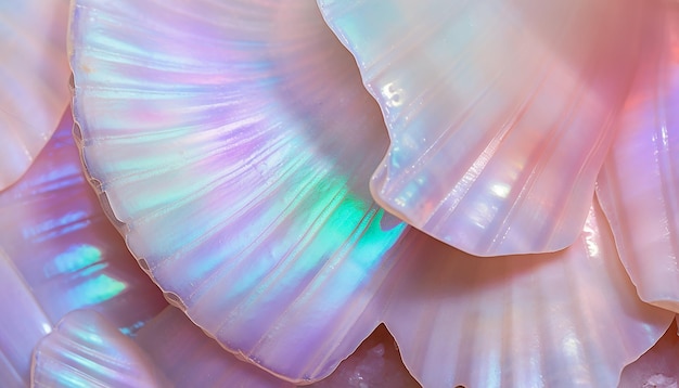 Mother of pearl sea shell closeup background