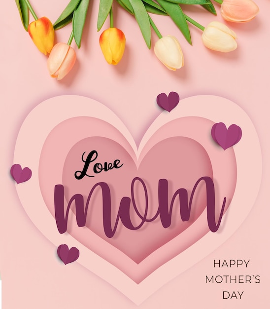 Mother's day greeting card with beautiful background Happy Mothers Day Best mom ever greeting card