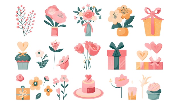 Mother s Day icon doodle handrawn design