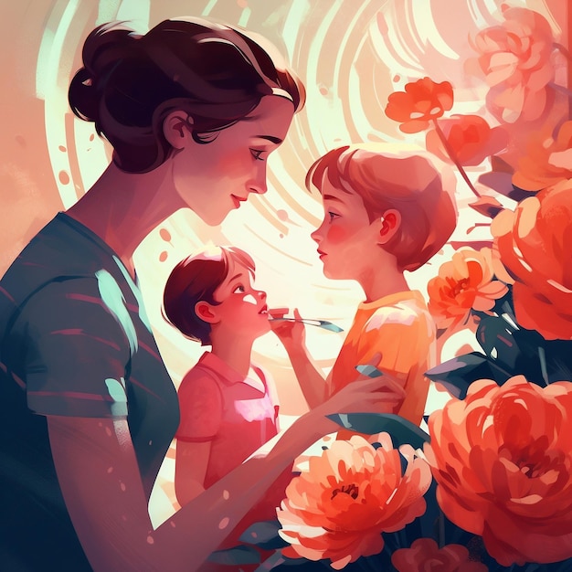 Mother's Day illustration Generative AI