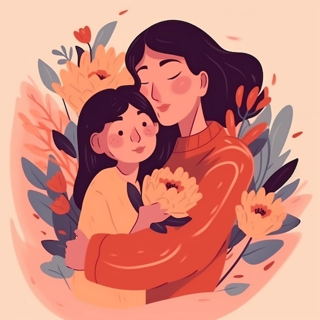 Mother's day simple flat illustration