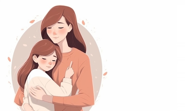 Mother's day with mother and daughter Generative ai