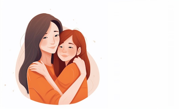 Mother's day with mother and daughter Generative ai