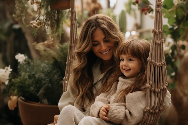 Mother and son spending time together