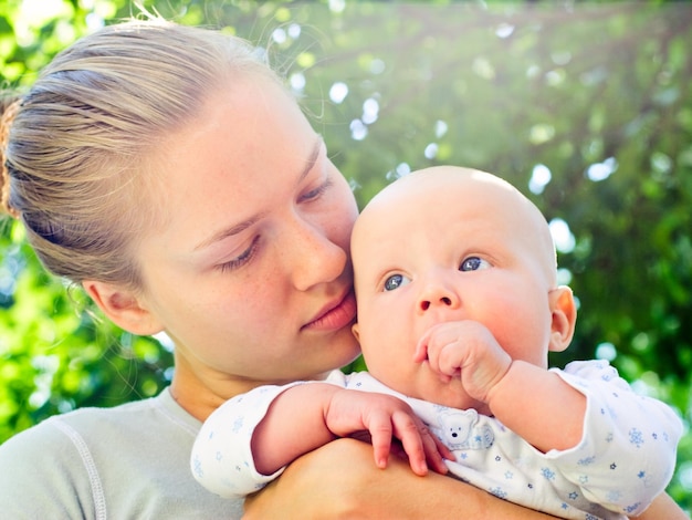 Mother with baby girl