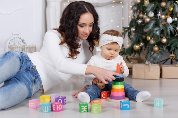 mother with baby at home