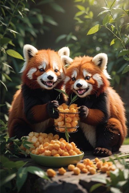 Foto la madre con il bambino panda