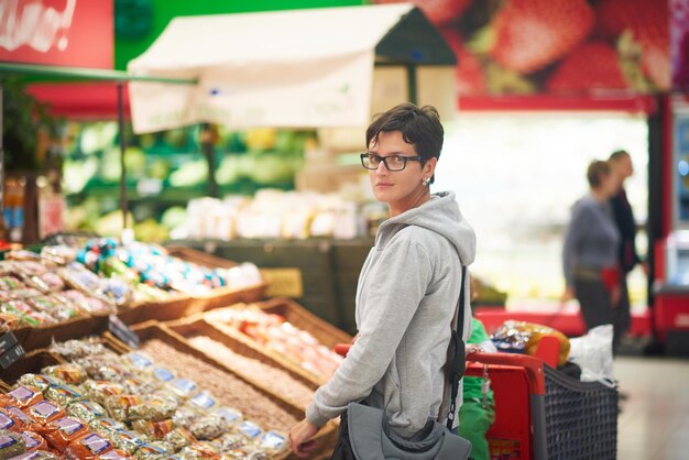 mother with baby in shopping