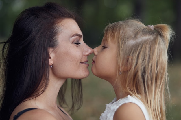 Mother with daughter walk