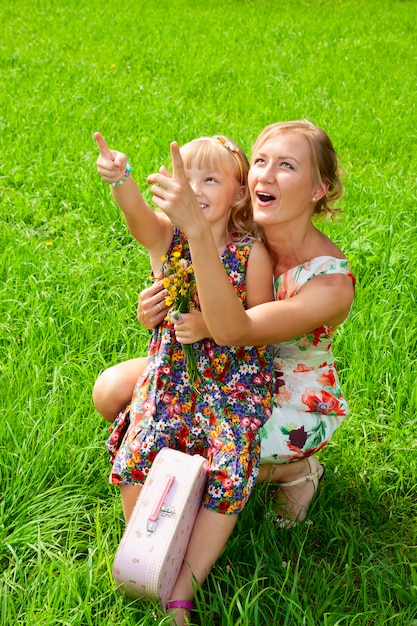 Mother with her child laughing