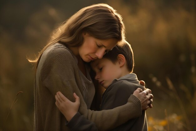 Foto madre con suo figlio ai generativa