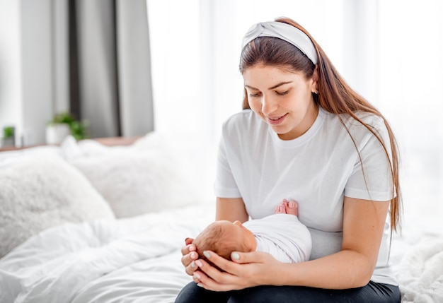 Mother with newborn baby