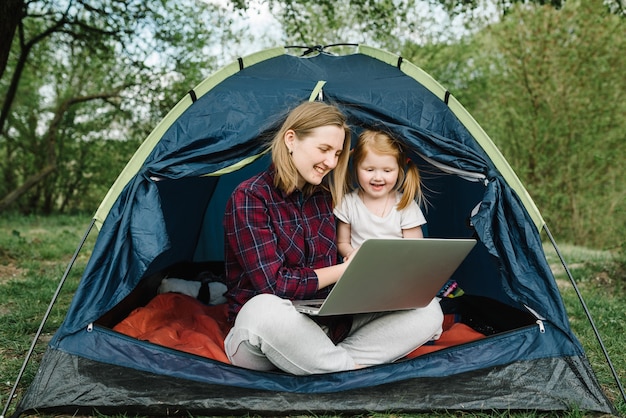 Mother working with kid