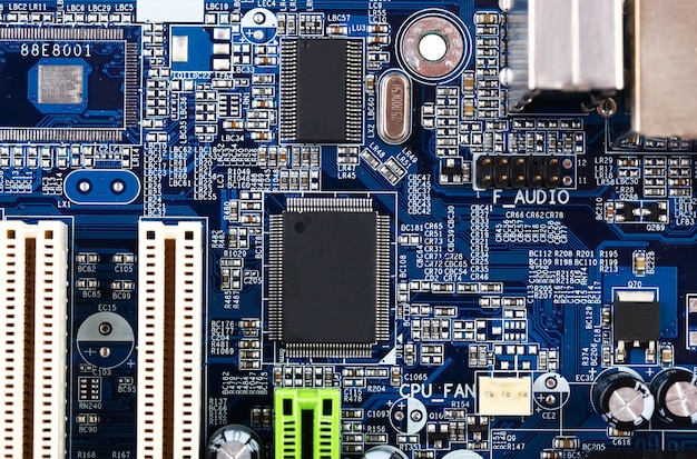 Motherboard computer closeup