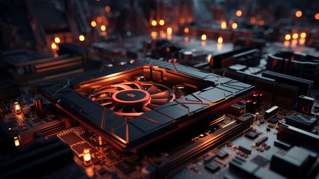 Охладители вентилятора CPU для системы охлаждения компьютера с красным светом.