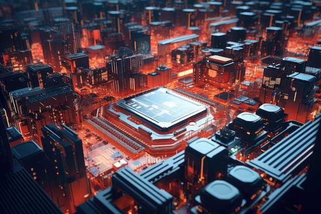 디지털 회로 도시 기술로 마더보드 디자인: AI에 의해 생성 된 전자 산업에서 드러난 복잡한 세부 사항