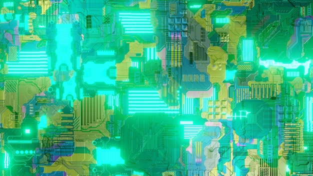 Motherboard seamless chipset technology illustration wallpaper background design