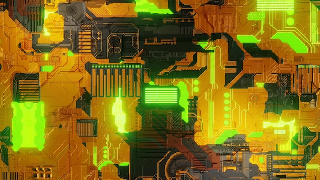 Motherboard seamless chipset technology illustration wallpaper background design