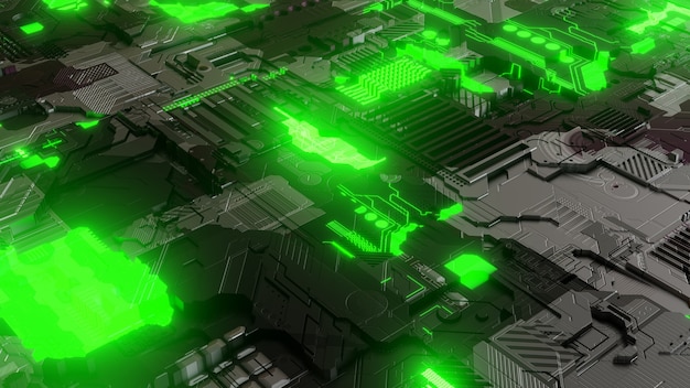 Motherboard seamless chipset technology illustration wallpaper background design