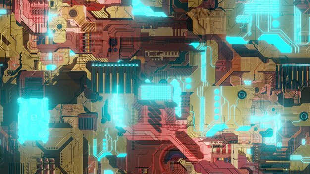 Motherboard seamless chipset technology illustration walpaper background design