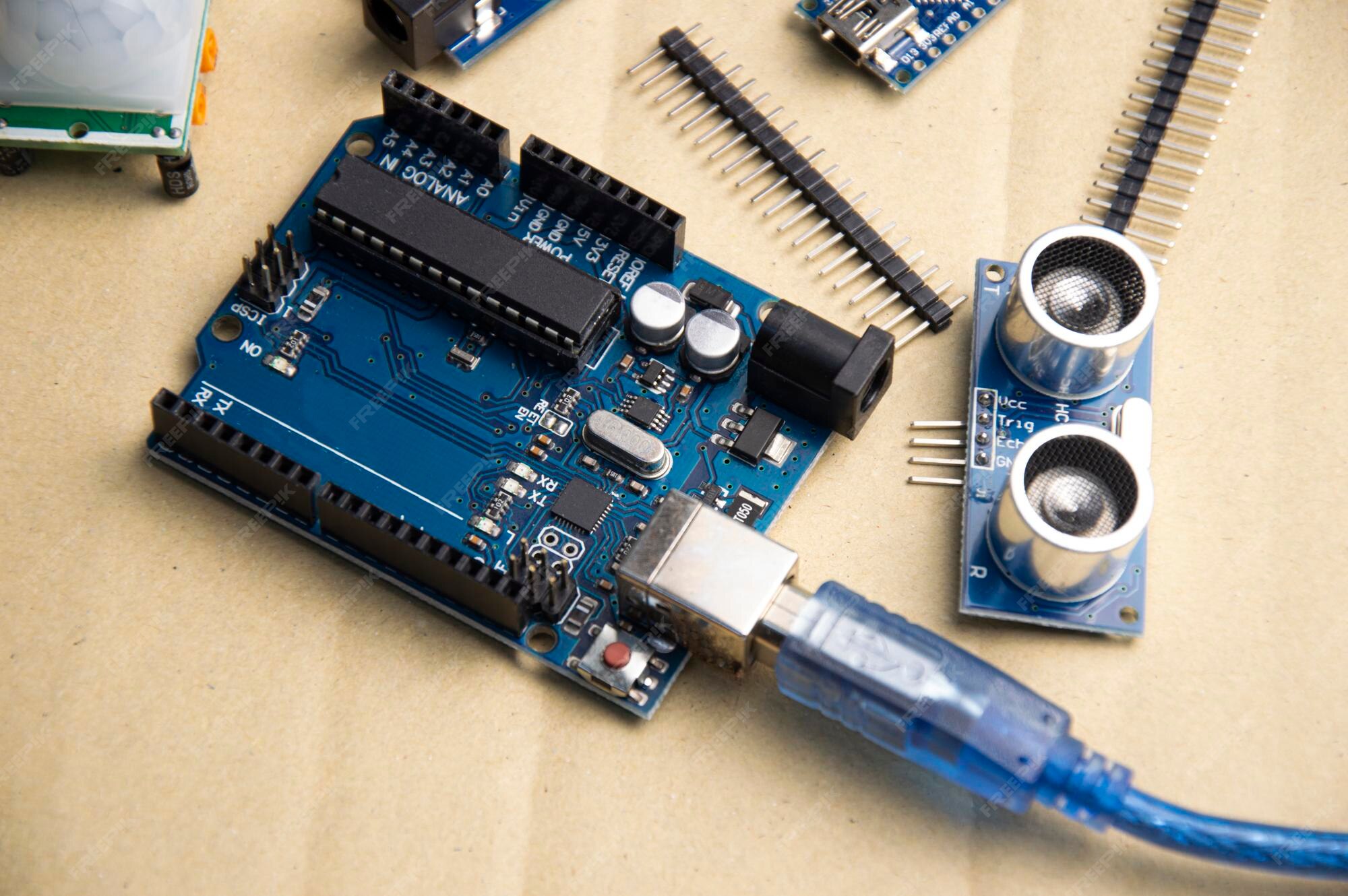 Premium Photo | Motherboard top view for using the command program ...