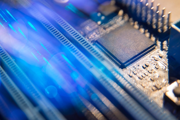 motherboard with optical fiber cables