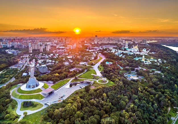 Motherland monument and second world war museum in kyiv the capital of ukraine before the russian in