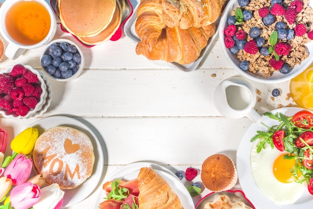 Foto sfondo del brunch per la festa della mamma