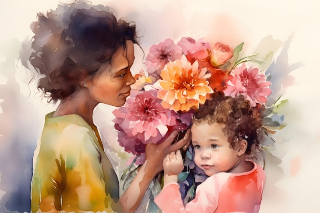 Mothers Day concept with mother and her child