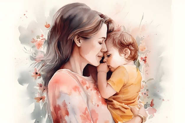 Photo mothers day concept with mother and her child