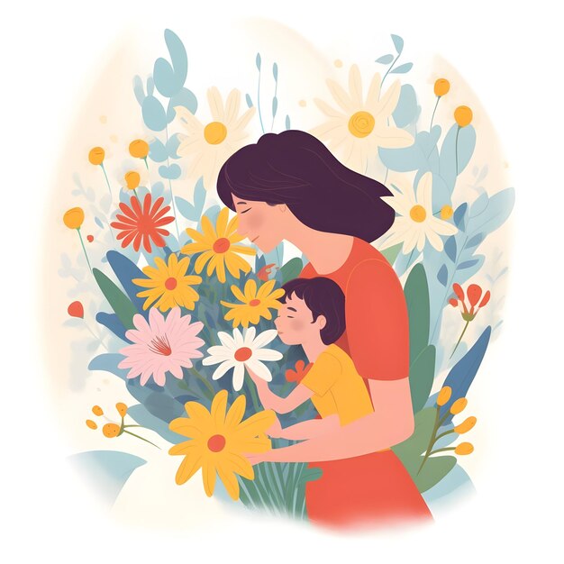 Mothers day d illustration generative ai high quality photo