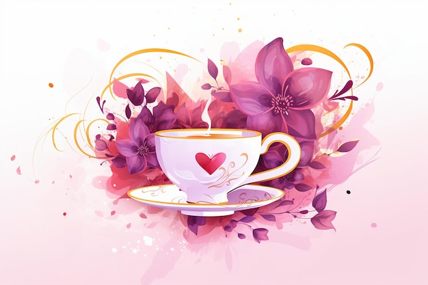 Photo mothers day dainty tea cup vector