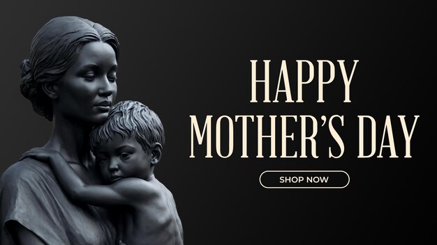 Mothers Day Dark Theme Website Banner Design Beautiful Elegant Minimalist Website Banner design