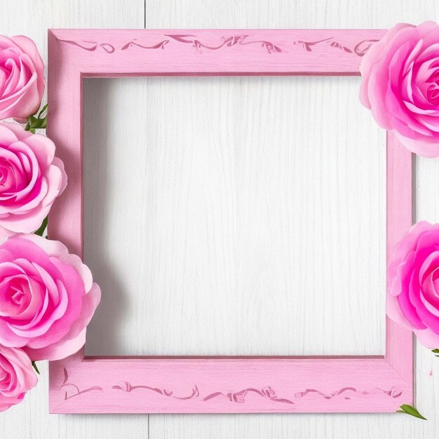 Фото Рамка ко дню матери с цветами розового, белого и фуксии