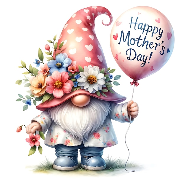 Mothers Day Gnome Mothers Day Clipart tshirt design PNG for mom and mummy