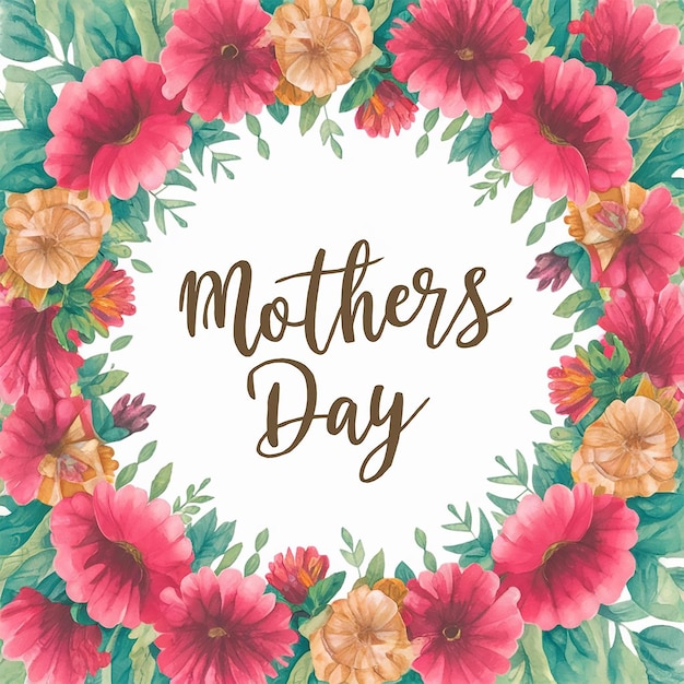 Mothers day greeting card watercolor background